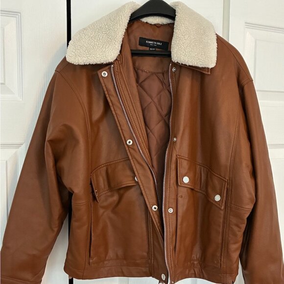 Kenneth Cole New York Jackets & Blazers - Kenneth Cole Faux Leather Bomber Jacket XS